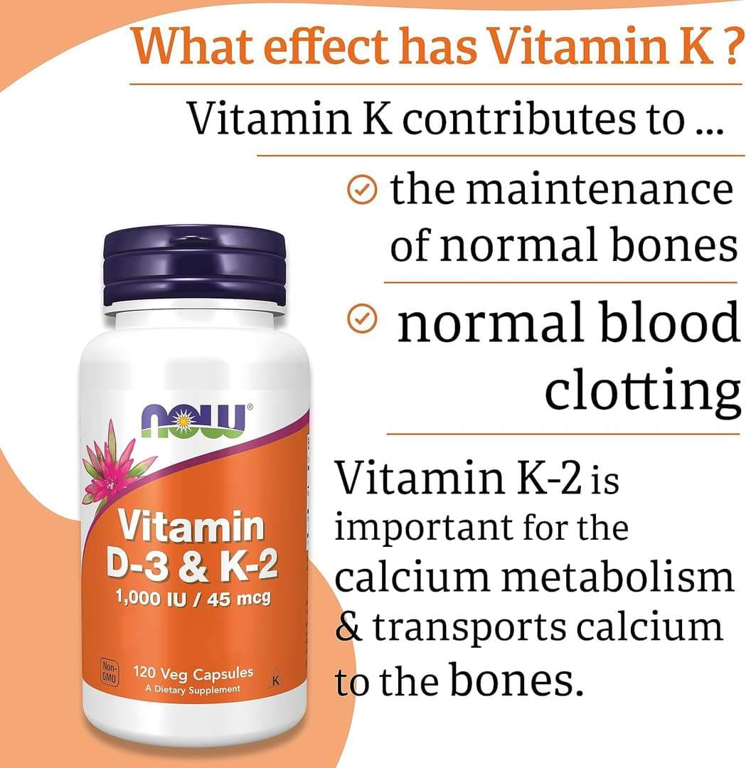 NOW Vitamin D3 + K2 — image 3 of 4
