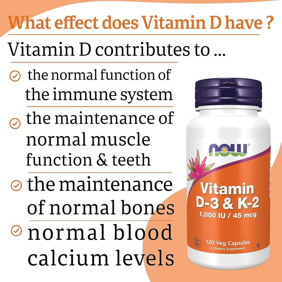 NOW Vitamin D3 + K2 — image 2 of 4