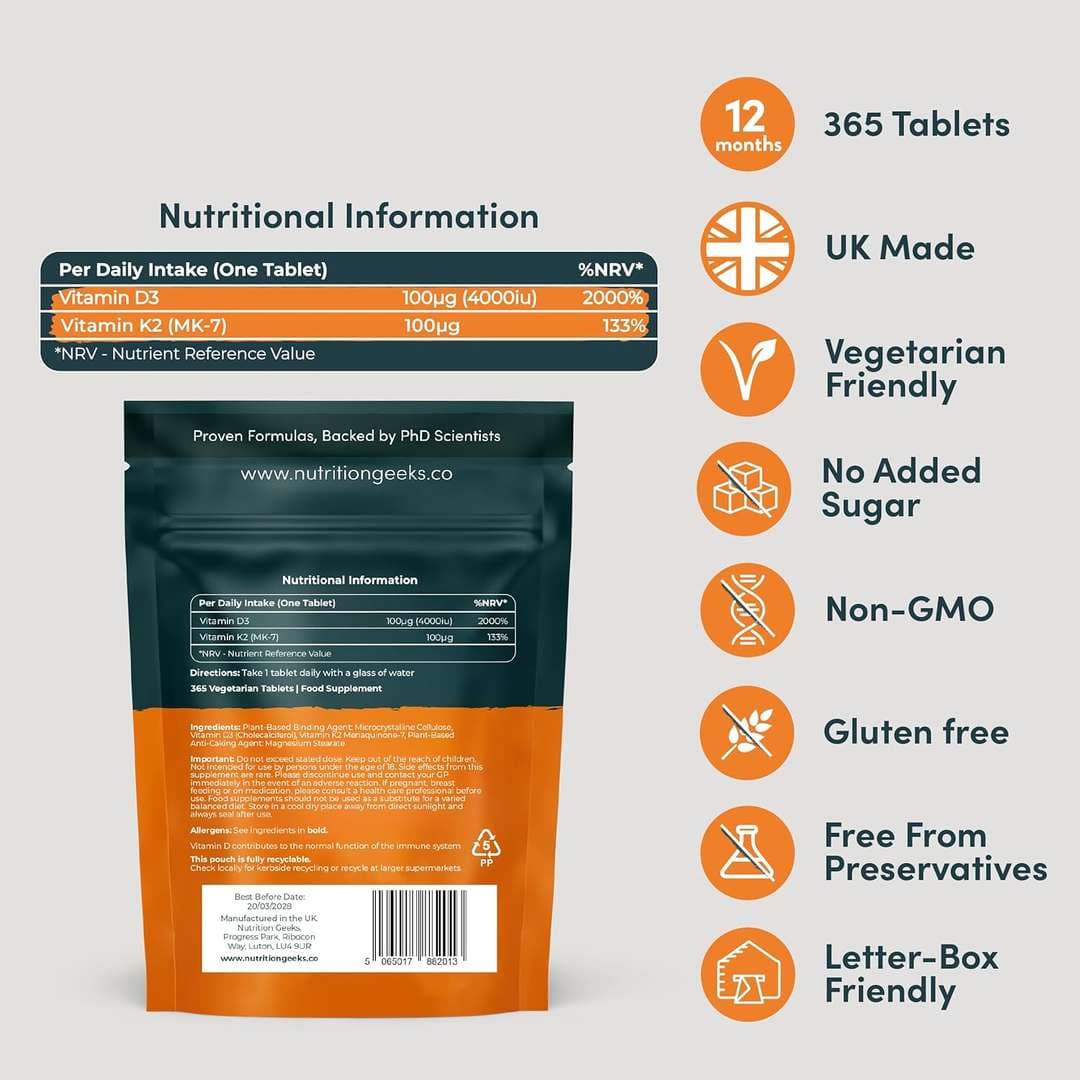 Nutrition Geeks Vitamin D3 4000 IU + Vitamin K2 — image 5 of 5